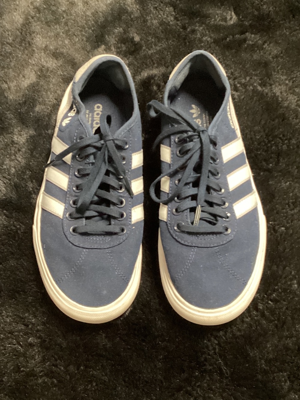 Adidas Navy and White Low-Top Sneakers